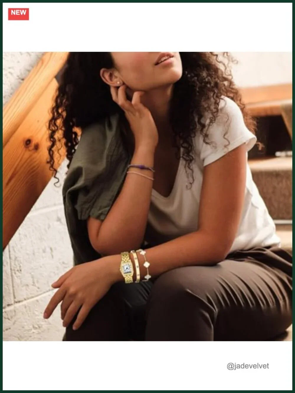 Gold Toned Bangle Watch and Diamond Tennis Bracelet Set Vintage Design Water